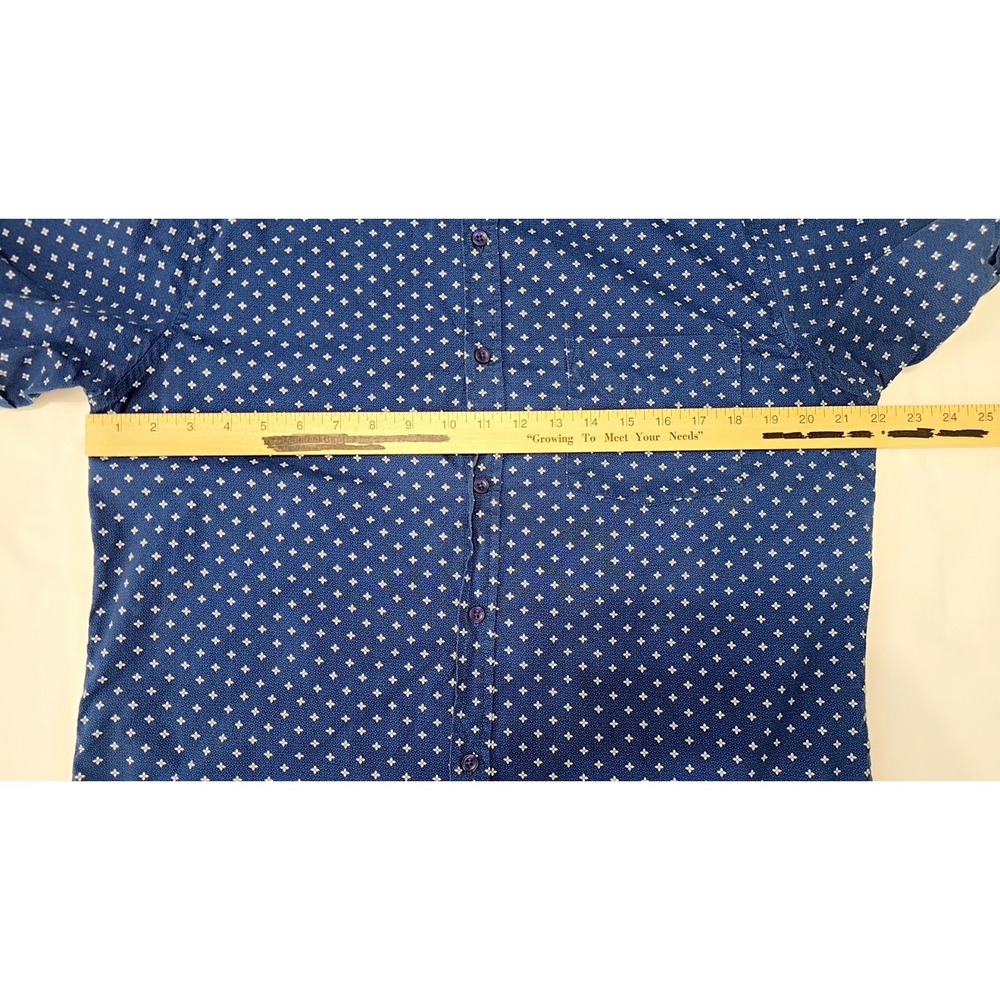 Rugby University Men's Blue Design Cotton Button Up Shirt Large - Picture 7 of 8